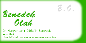 benedek olah business card
